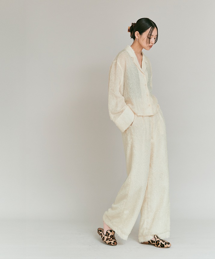 LOHEN ハイウエス2タックボリュームパンツ ハイウエスト ボリュームタック ワイドパンツ（2230028