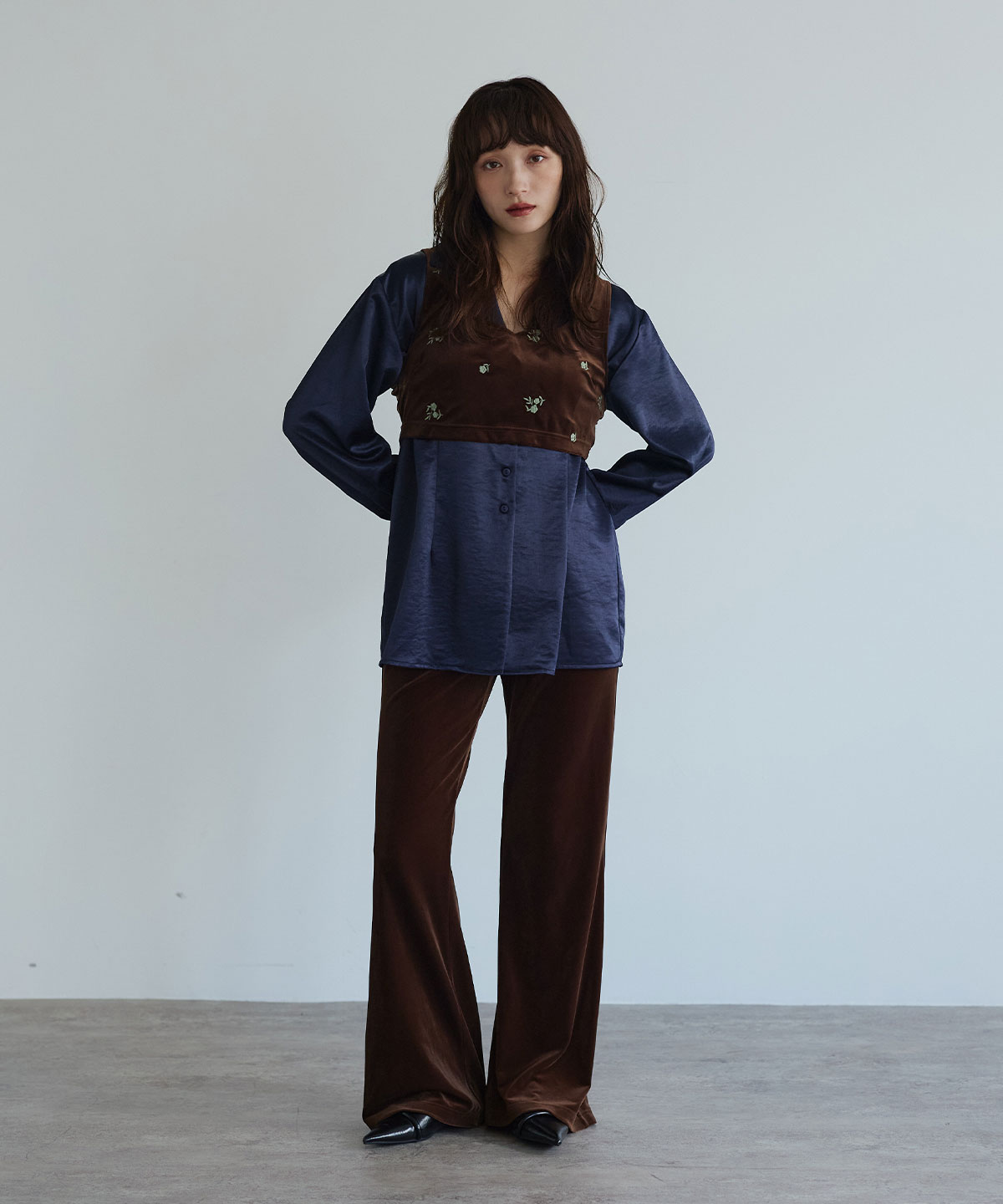 シルキーサテンオーバーシルエットシャツジャケット