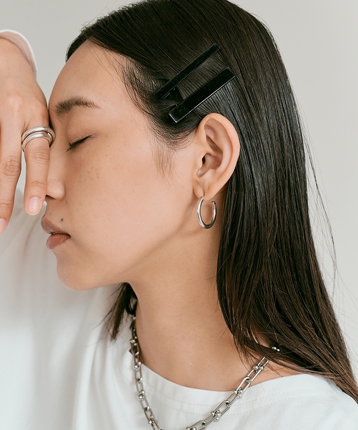 スリムベロアヘアクリップ