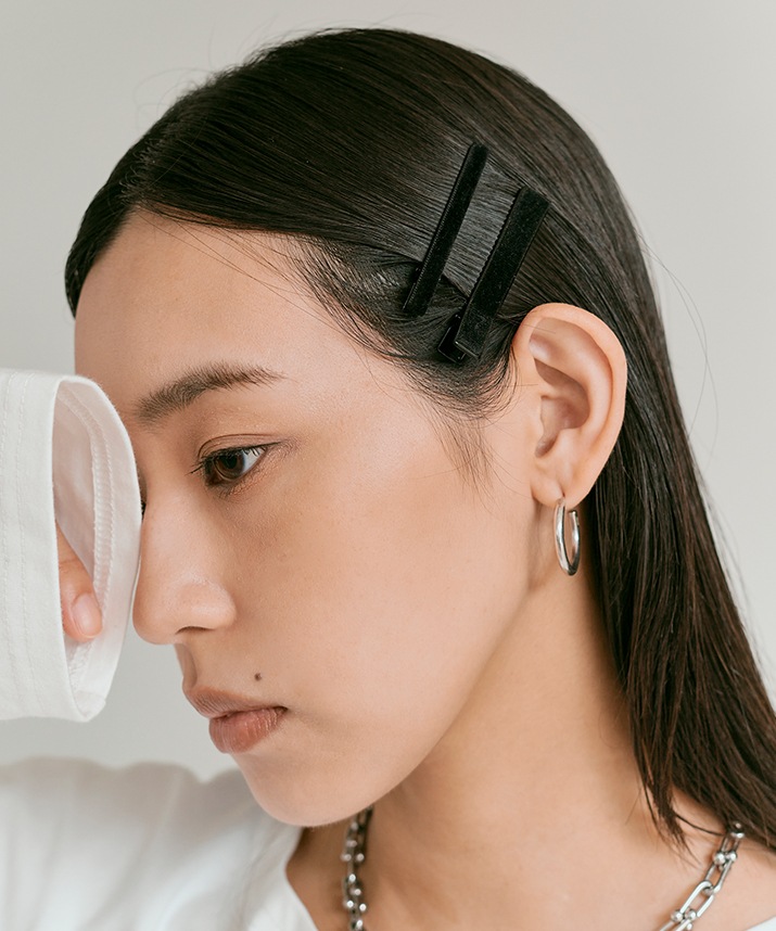 ベロアヘアクリップ 全3色