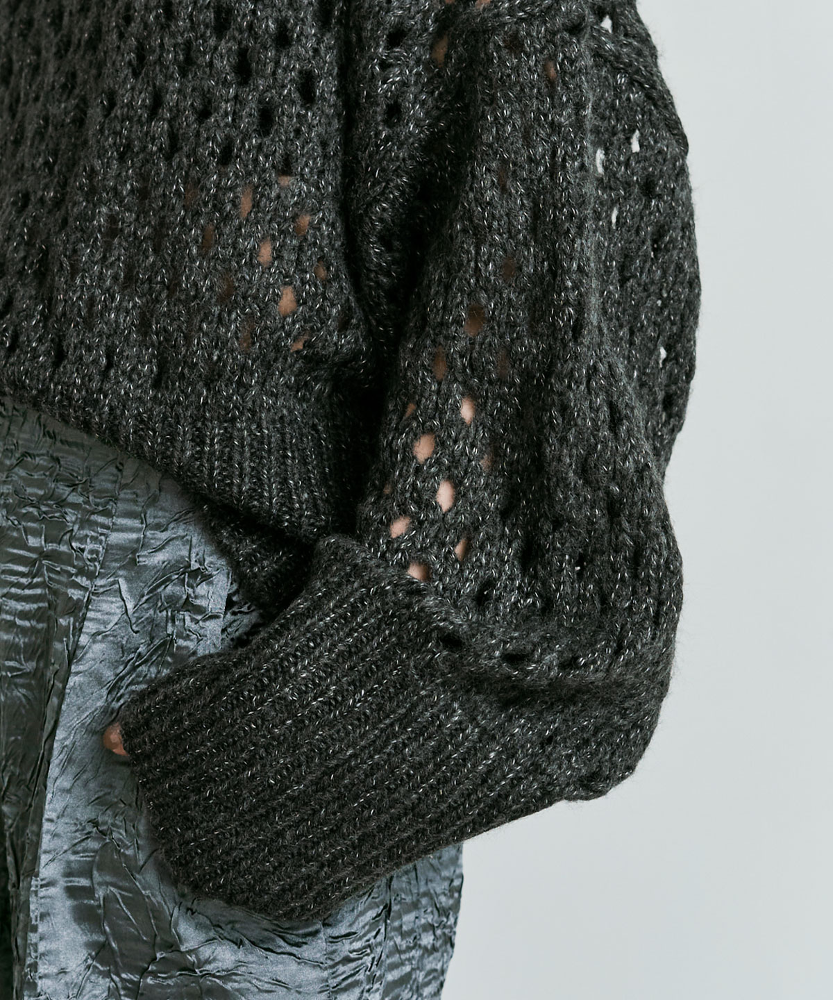 メッシュ編みルーズショートニット 全4色