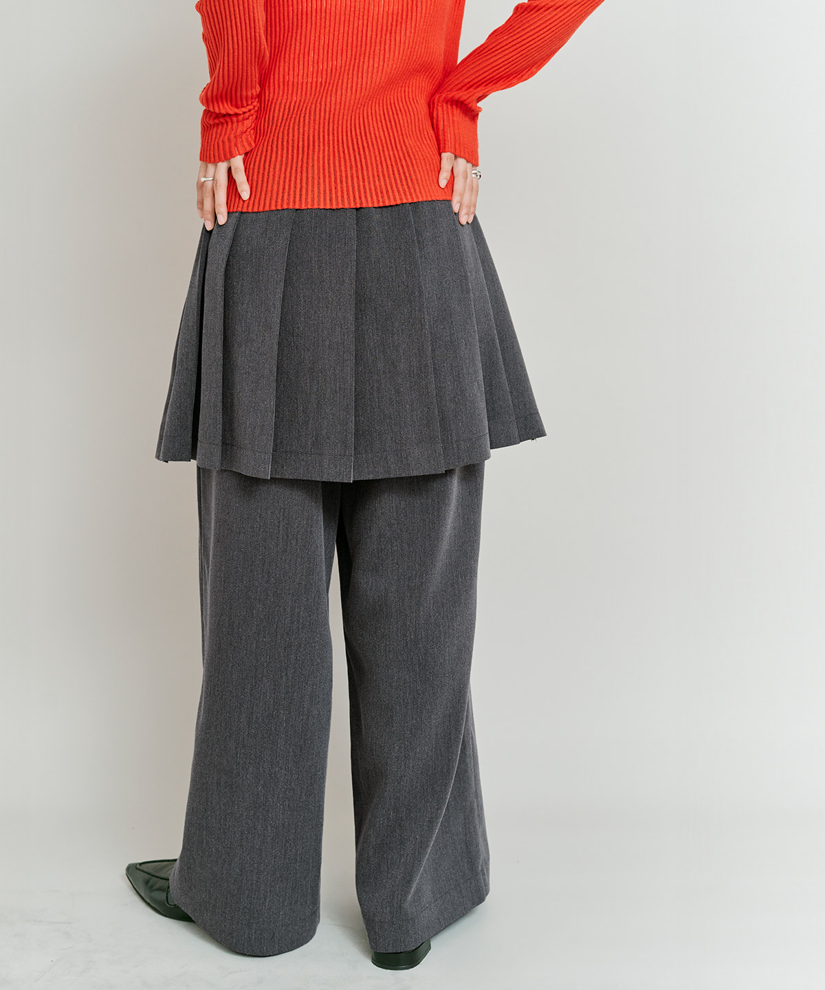 リンクルフリーツイルスカートパンツ 全3色