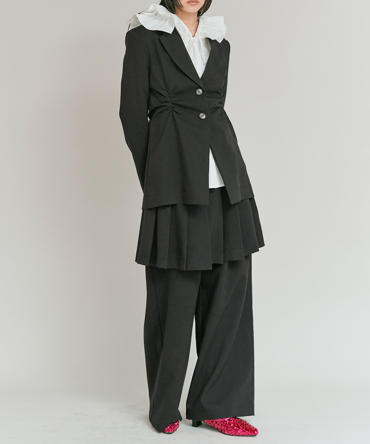 リンクルフリーツイルスカートパンツ 全3色