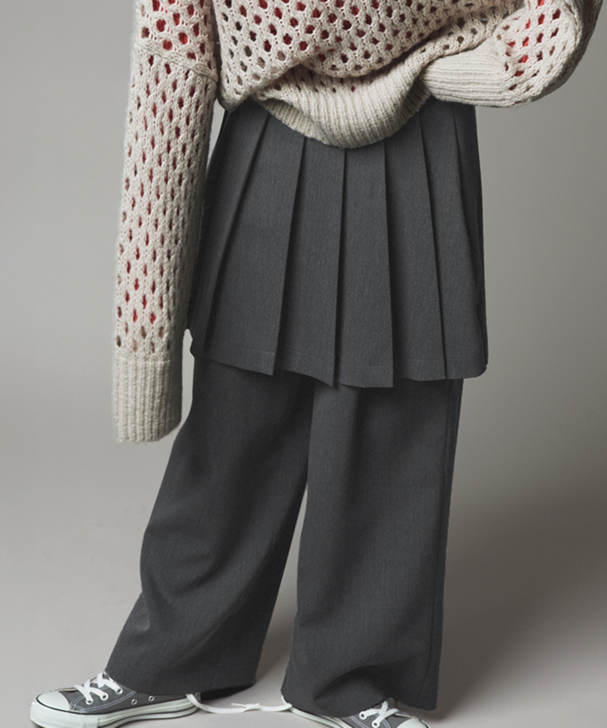 リンクルフリーツイルスカートパンツ 全3色