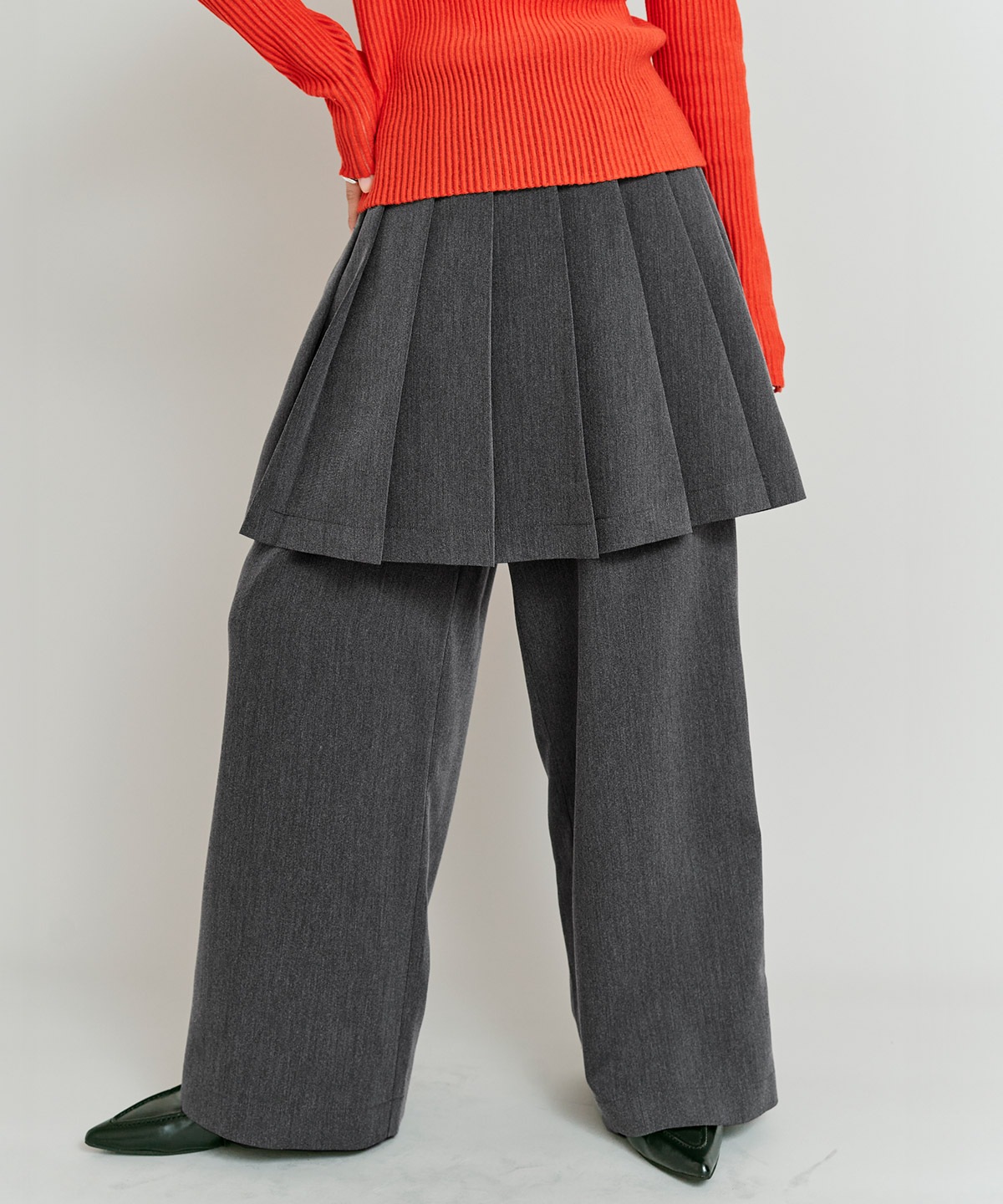 リンクルフリーツイルスカートパンツ 全3色