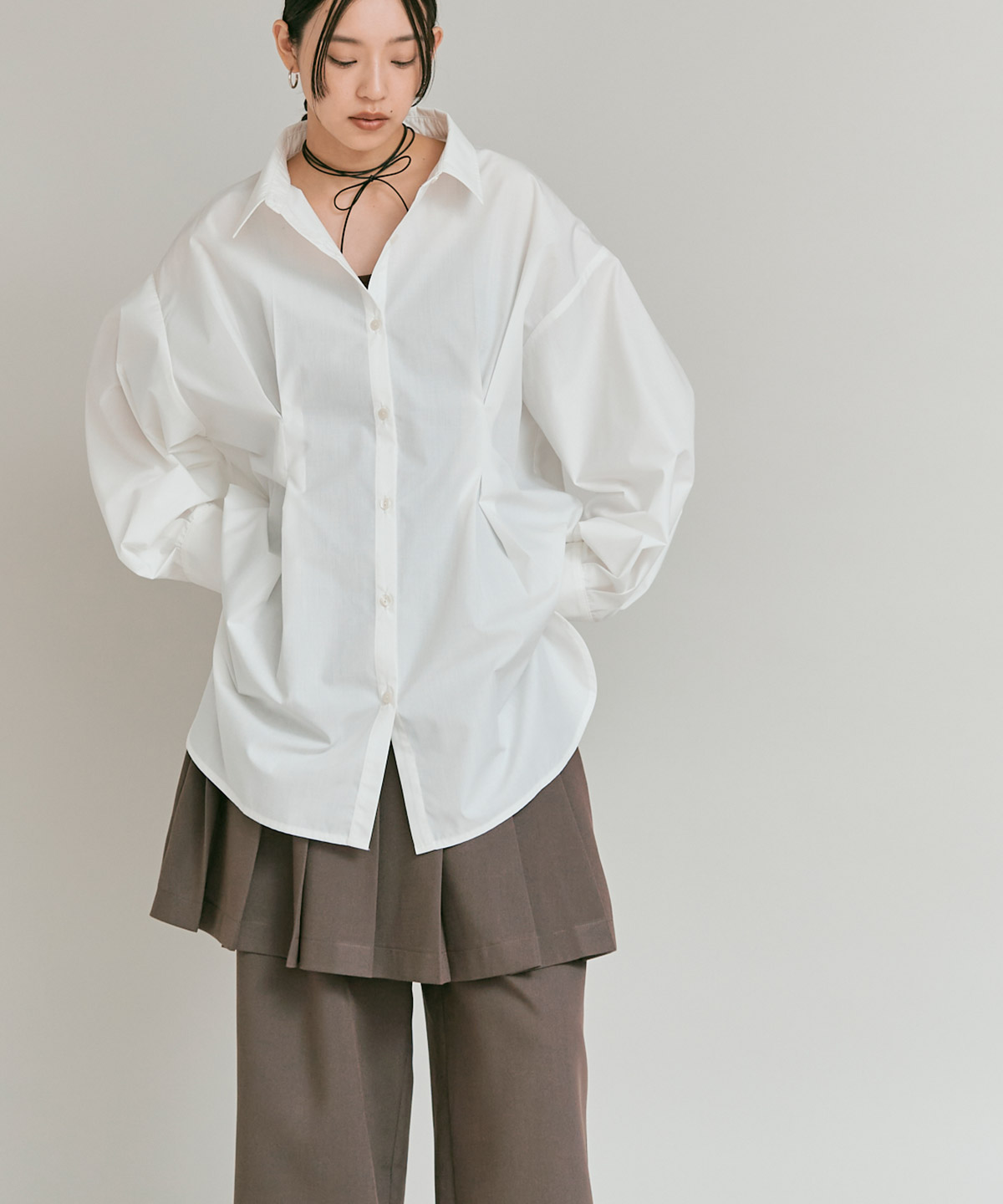 リンクルフリーツイルスカートパンツ 全3色