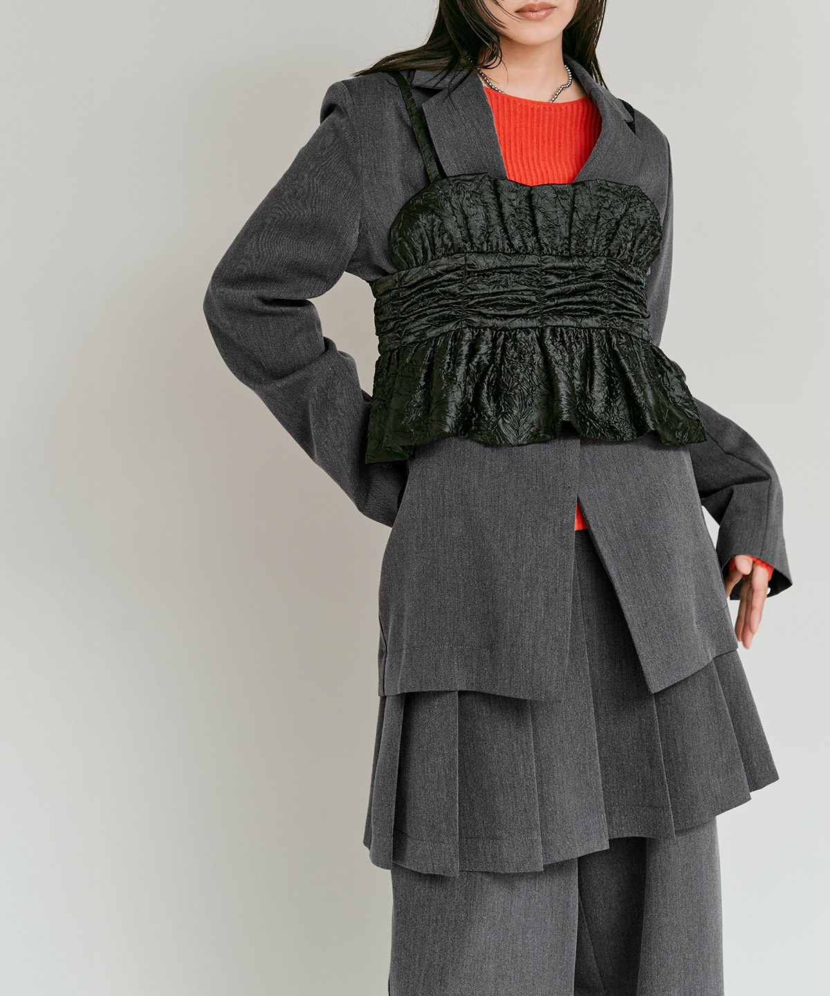 リンクルフリーツイルスカートパンツ 全3色