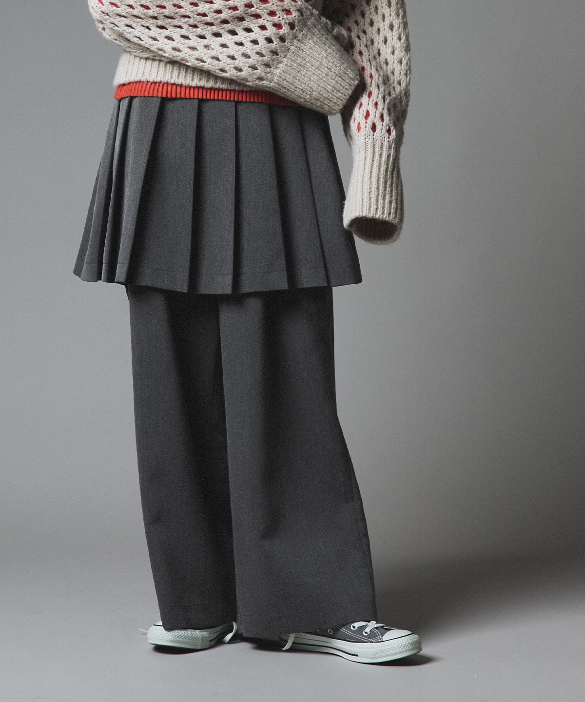 リンクルフリーツイルスカートパンツ 全3色