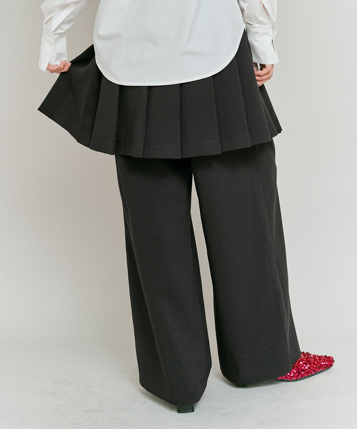 リンクルフリーツイルスカートパンツ 全3色