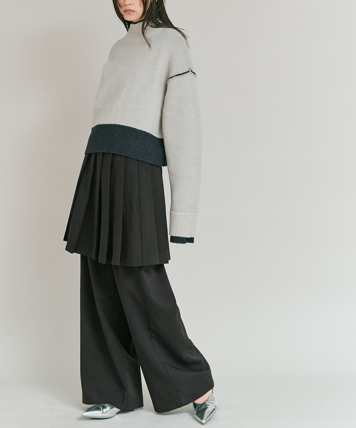 リンクルフリーツイルスカートパンツ 全3色