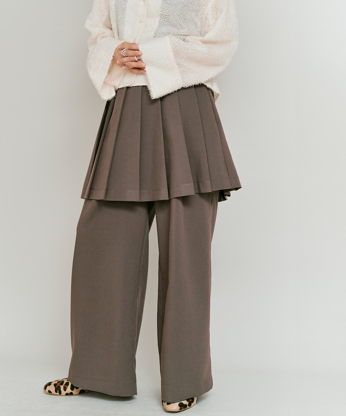 リンクルフリーツイルスカートパンツ 全3色