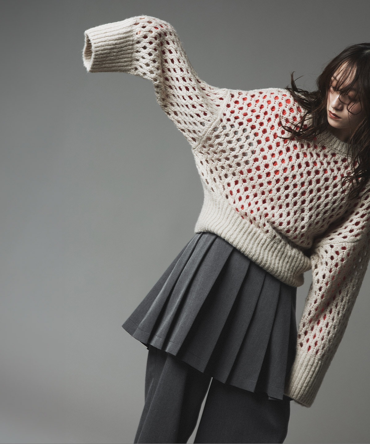 リンクルフリーツイルスカートパンツ 全3色