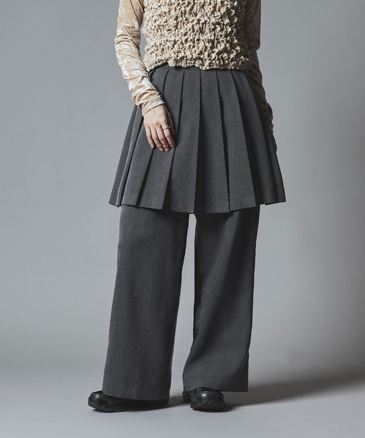 リンクルフリーツイルスカートパンツ 全3色