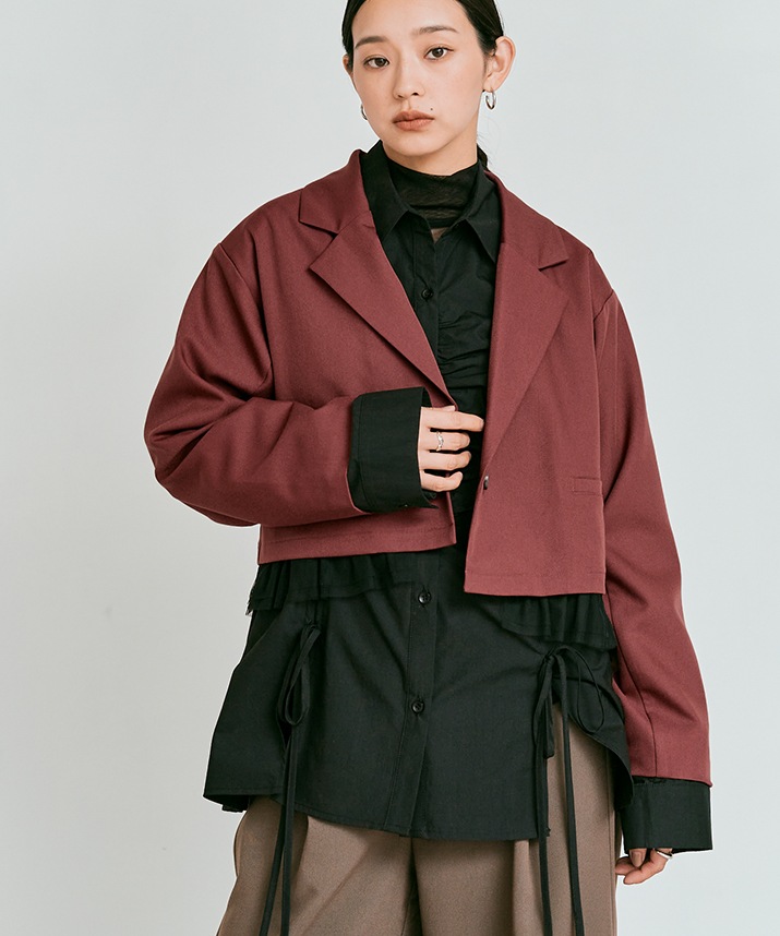 ストレッチソフトツイルチュール付きジャケット 全4色 | アウター