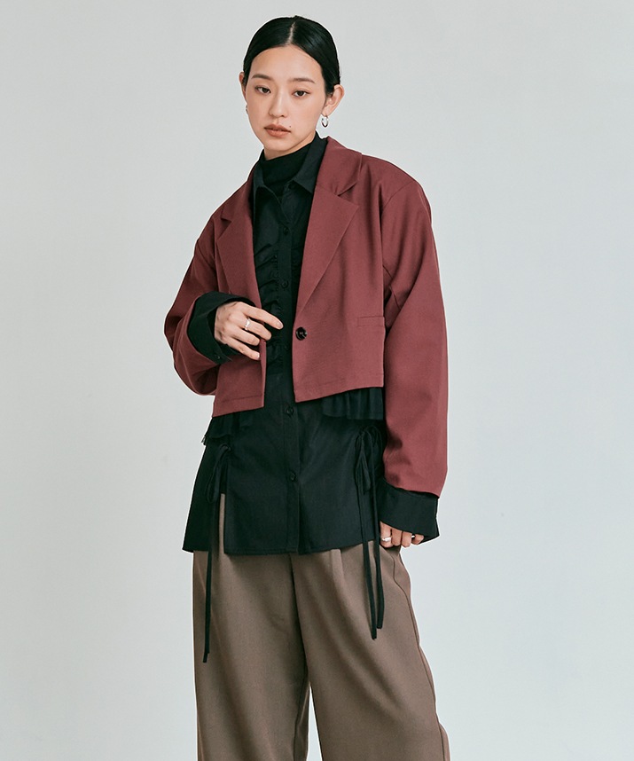 ストレッチソフトツイルチュール付きジャケット 全4色 | アウター