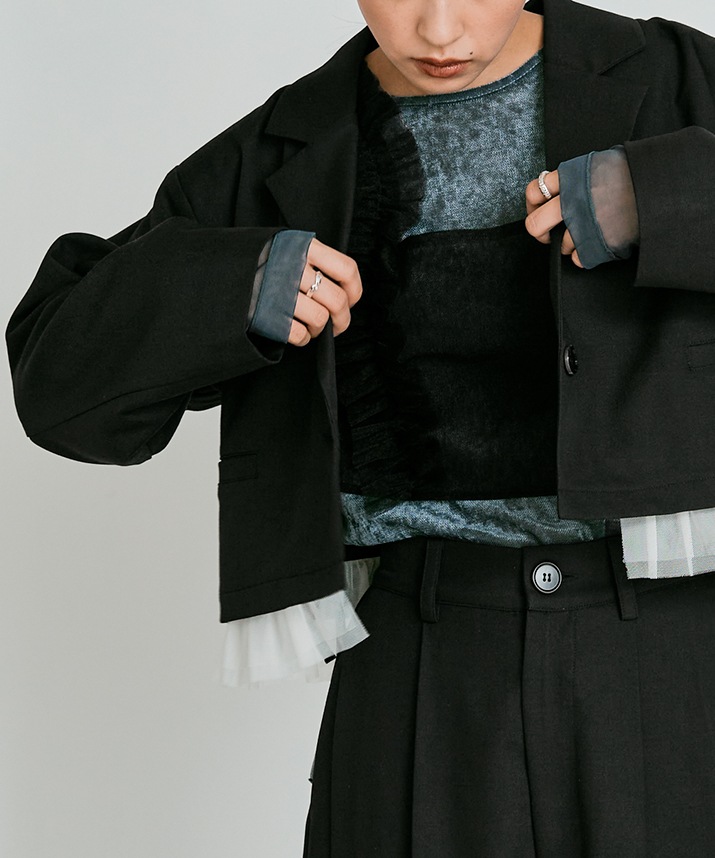 ストレッチソフトツイルチュール付きジャケット | すべての商品 | W:Huku