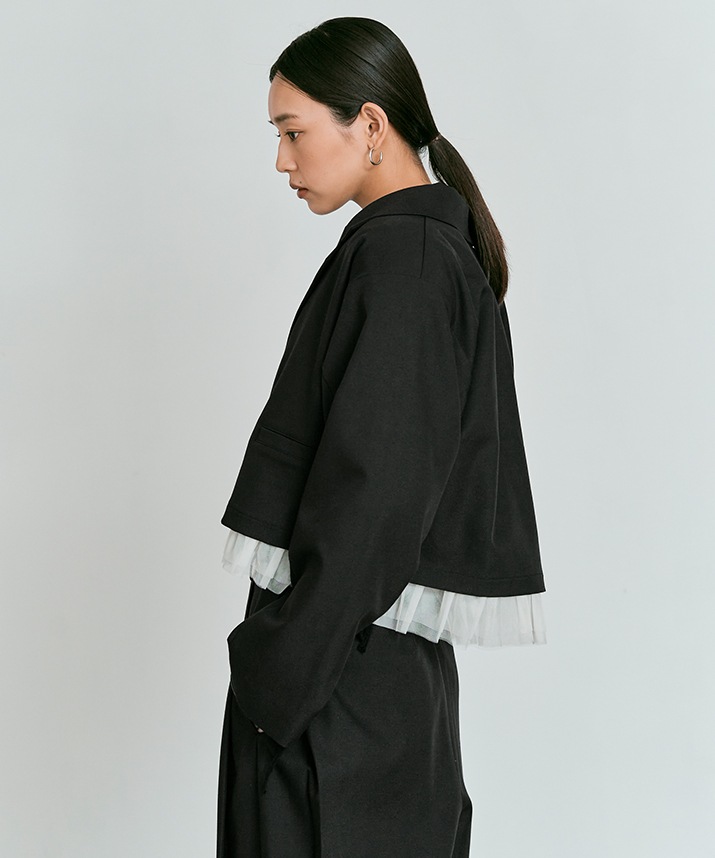 ストレッチソフトツイルチュール付きジャケット 全4色 | アウター