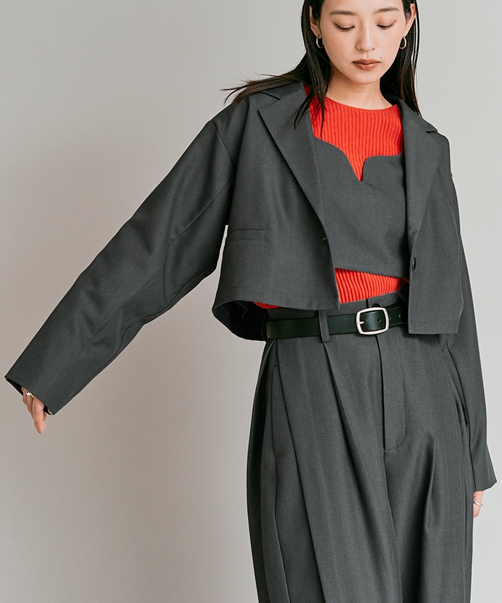 ストレッチソフトツイルチュール付きジャケット 全4色 | アウター