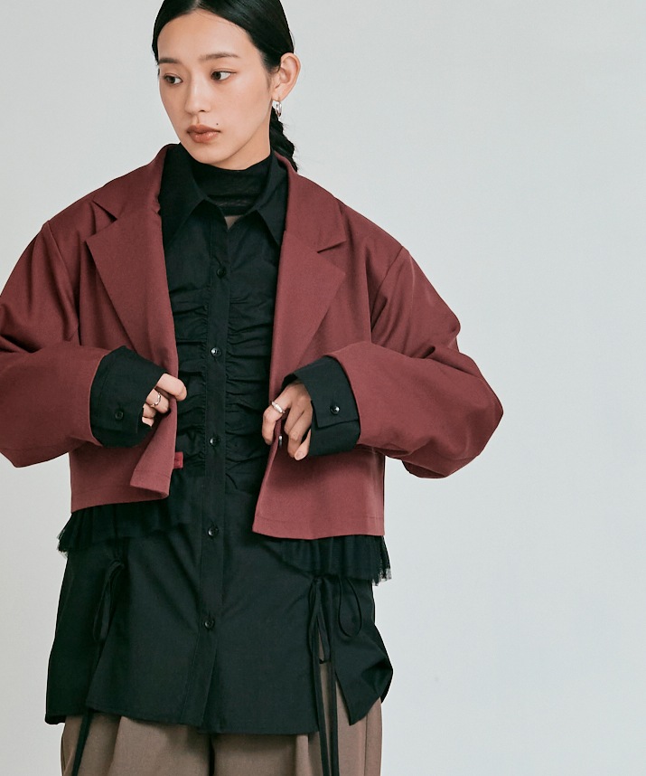 ストレッチソフトツイルチュール付きジャケット 全4色 | アウター