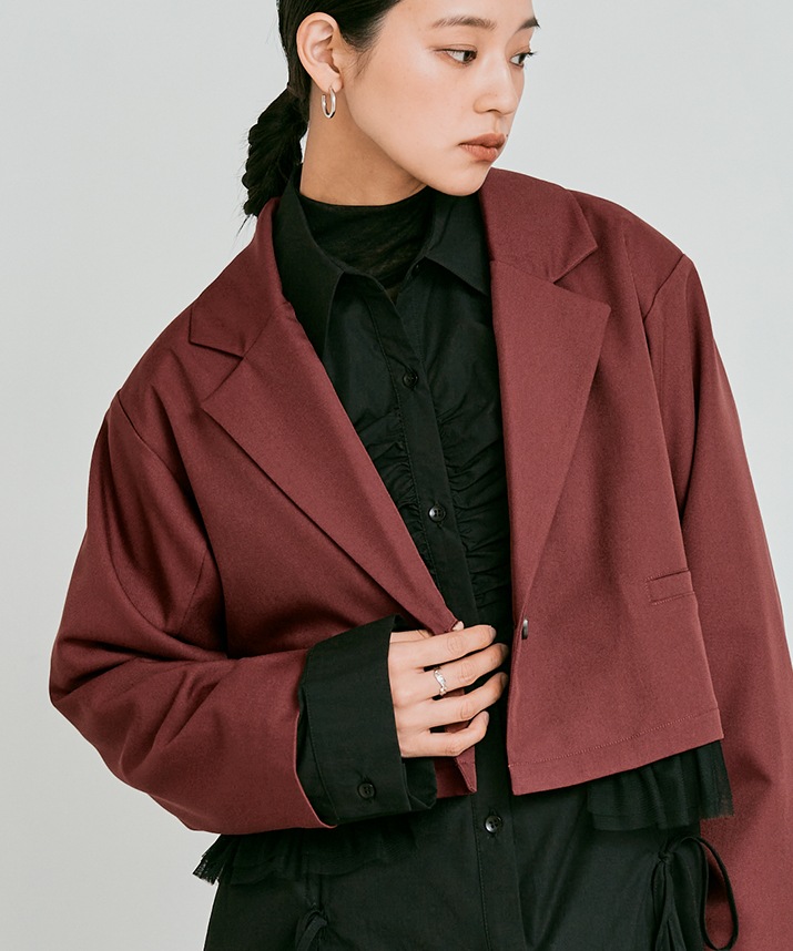 ストレッチソフトツイルチュール付きジャケット 全4色 | アウター