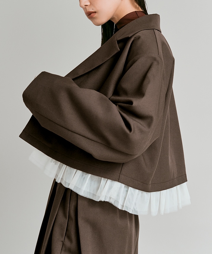 ストレッチソフトツイルチュール付きジャケット 全4色 | アウター