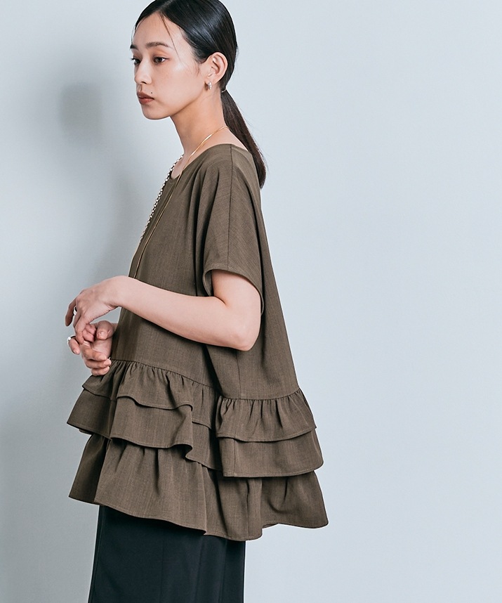 ハーフスリーブティアードフリルトップス 全5色 【SALE】 | トップス