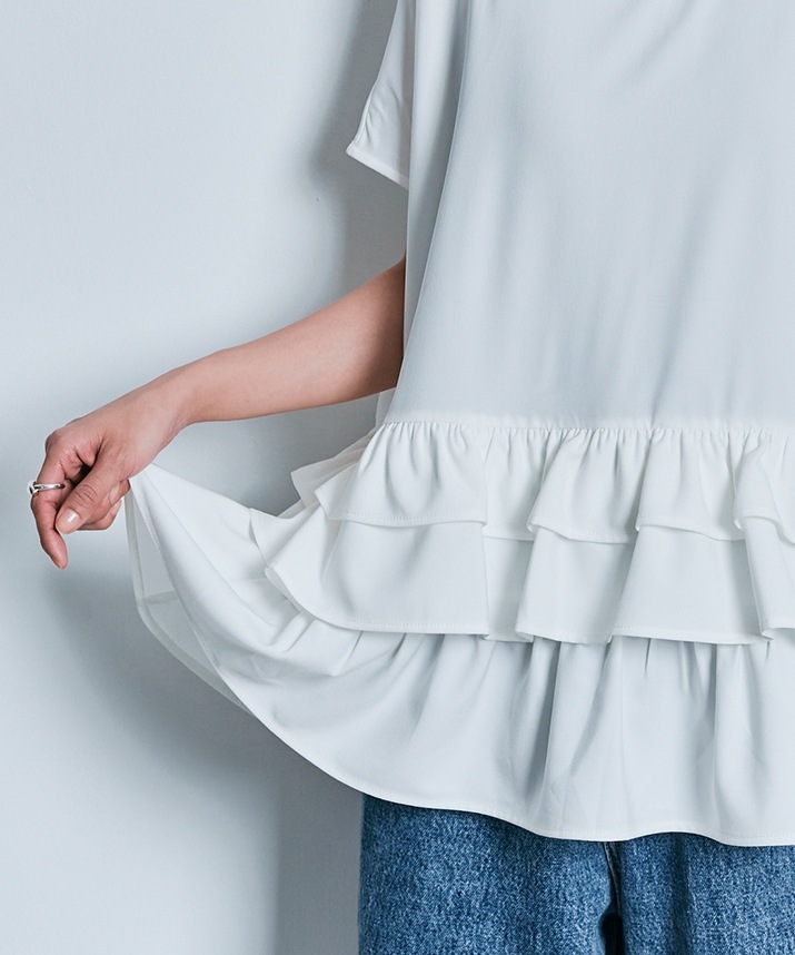 ハーフスリーブティアードフリルトップス 全5色 【SALE】 | SALE