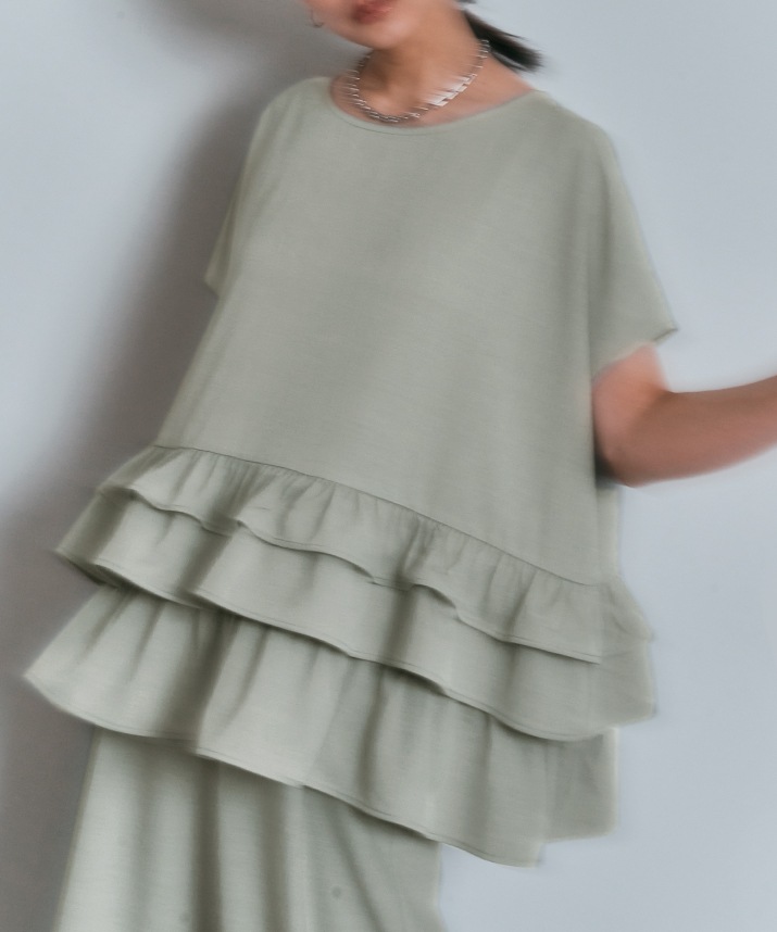 ハーフスリーブティアードフリルトップス 全5色 【SALE】 | SALE