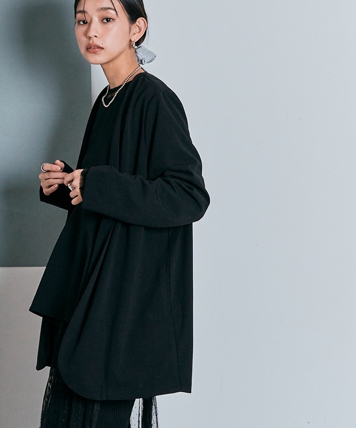 ノーカラーオバーシルエットジャケット 全3色 【SALE】