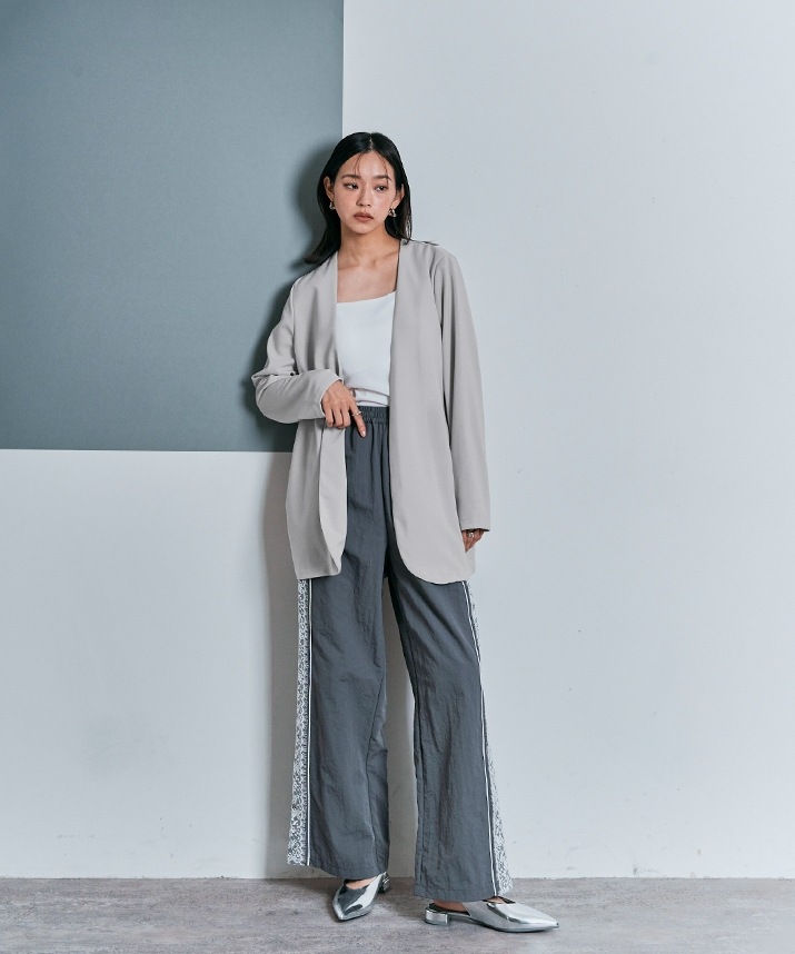 ノーカラーオバーシルエットジャケット 全3色 【SALE】