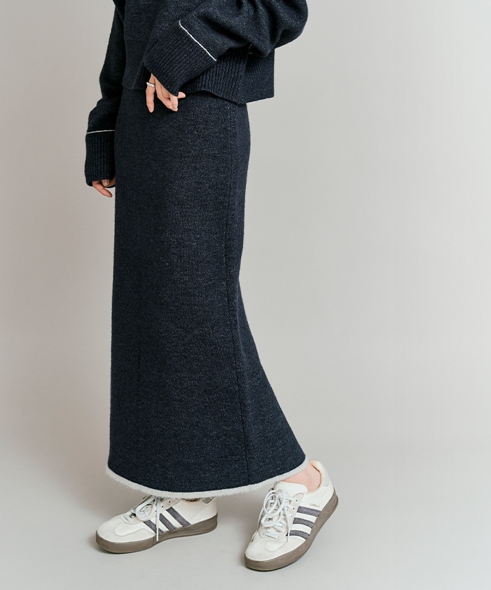 リバーシブルバイカラーニットスカート 全3色 | ボトムス