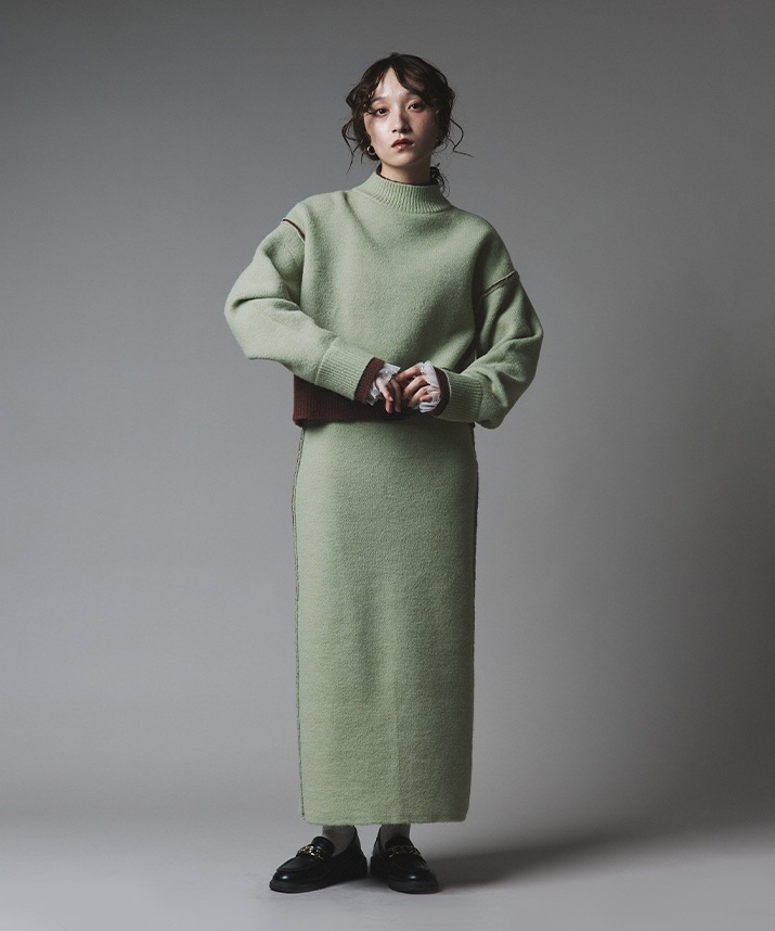 【haek】配色リブニットトップス haek】配色リブニットトップス haek（ハク）の「color scheme