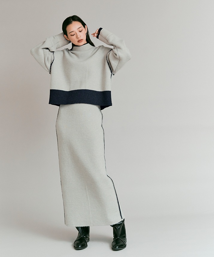 リバーシブルバイカラーニットトップス 全3色 | トップス,ニット | W:Huku