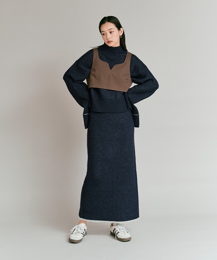 リバーシブルバイカラーニットトップス 全3色 | トップス,ニット | W:Huku