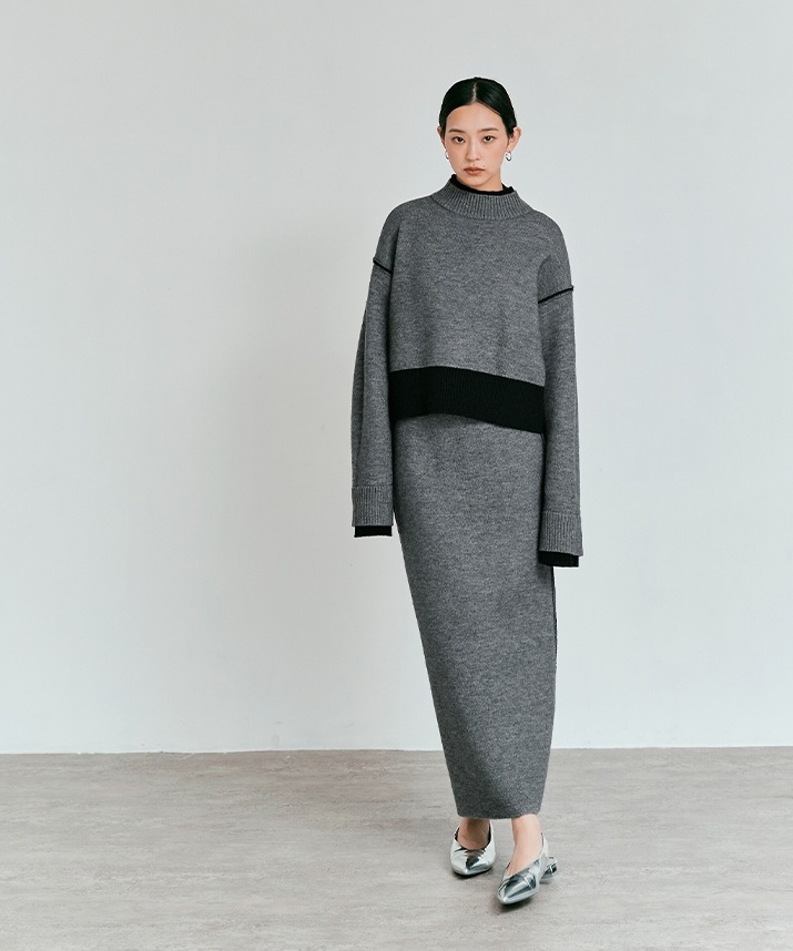 リバーシブルバイカラーニットトップス 全3色 | トップス,ニット | W:Huku