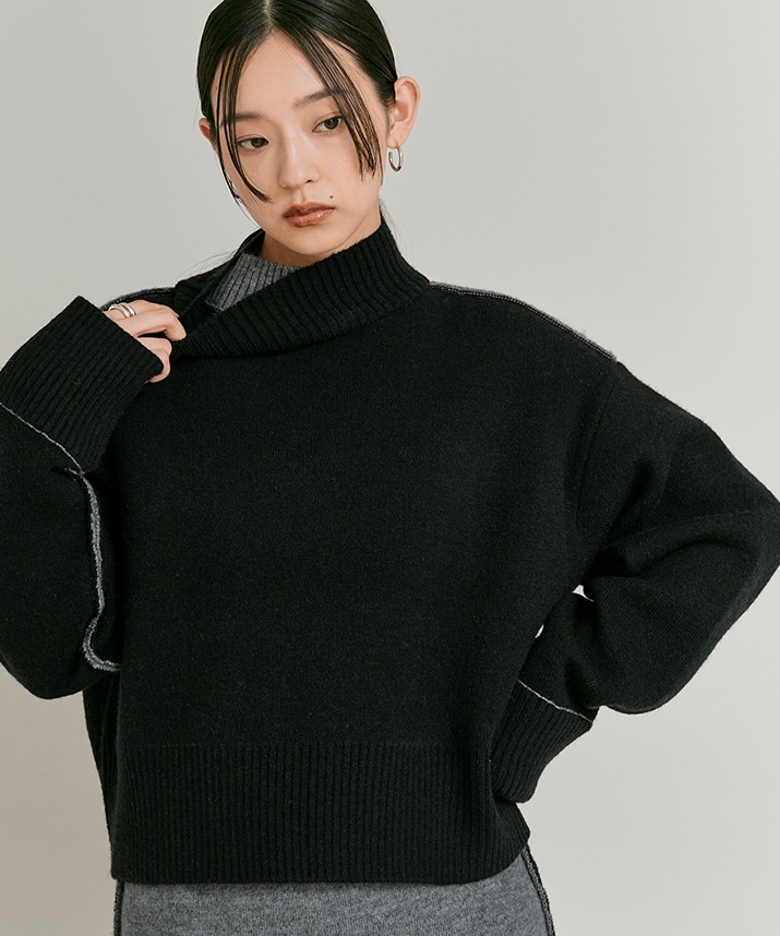 【haek】配色リブニットトップス haek】配色リブニットトップス haek（ハク）の「color scheme