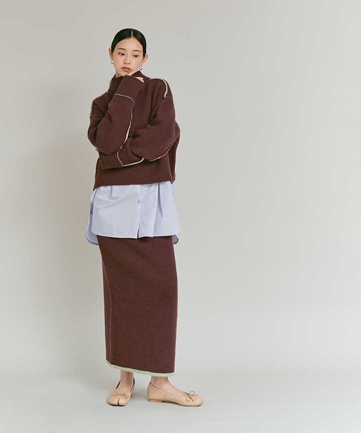 リバーシブルバイカラーニットトップス 全3色 | トップス | W:Huku