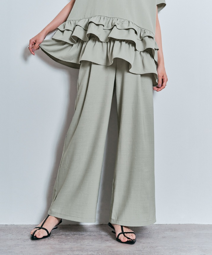 ワイドシルエットスラックスパンツ 全5色 2サイズ 【SALE】