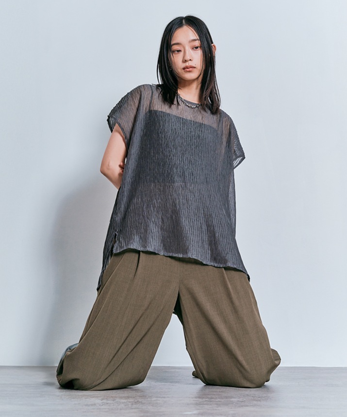 ワイドシルエットスラックスパンツ 全5色 2サイズ 【SALE】