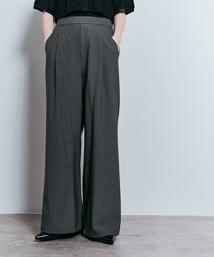 ワイドシルエットスラックスパンツ 全5色 2サイズ 【SALE】