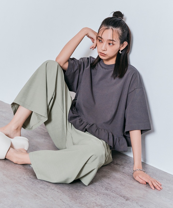 ワイドシルエットスラックスパンツ 全5色 2サイズ 【SALE】