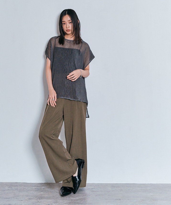 ワイドシルエットスラックスパンツ 全5色 2サイズ 【SALE】