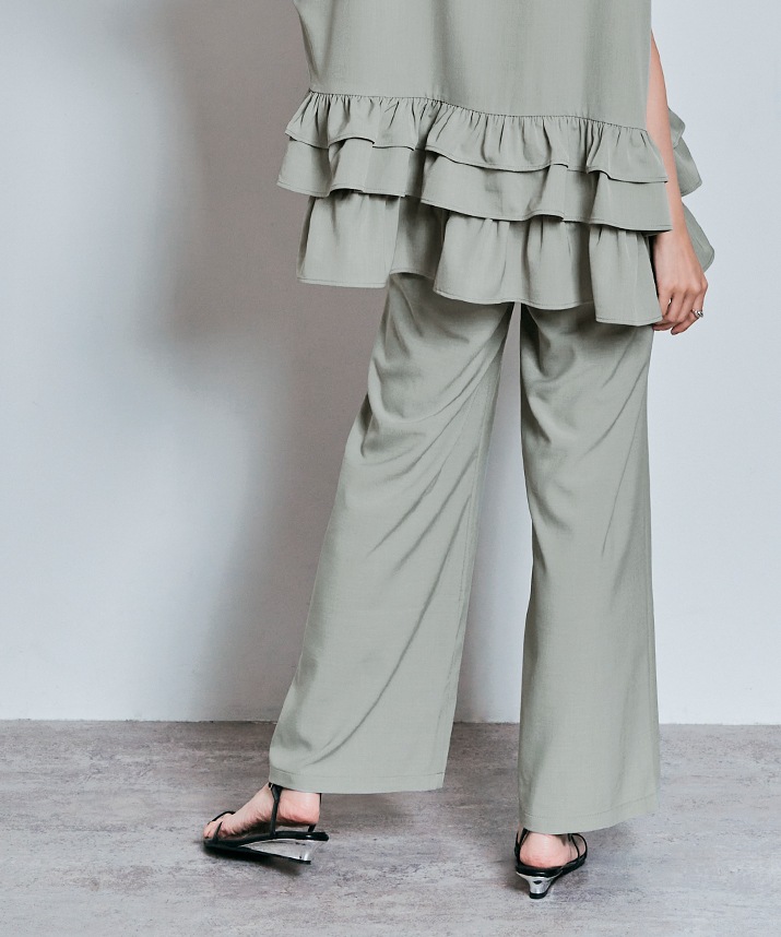 ワイドシルエットスラックスパンツ 全5色 2サイズ 【SALE】