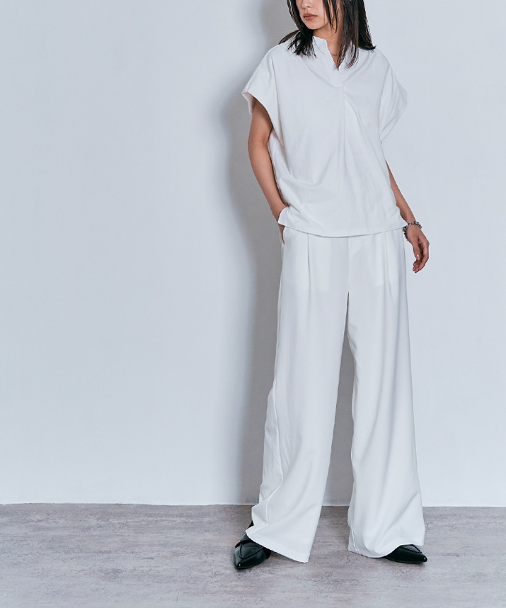 ワイドシルエットスラックスパンツ 全5色 2サイズ 【SALE】