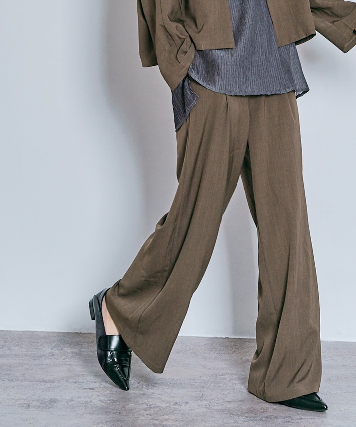 ワイドシルエットスラックスパンツ 全5色 2サイズ 【SALE】