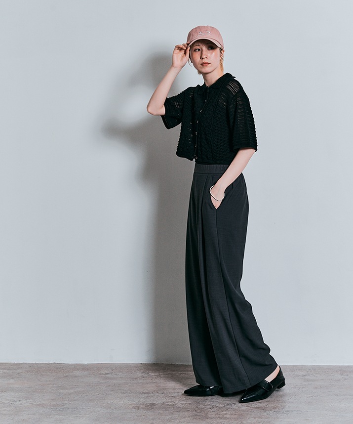 ワイドシルエットスラックスパンツ 全5色 2サイズ 【SALE】