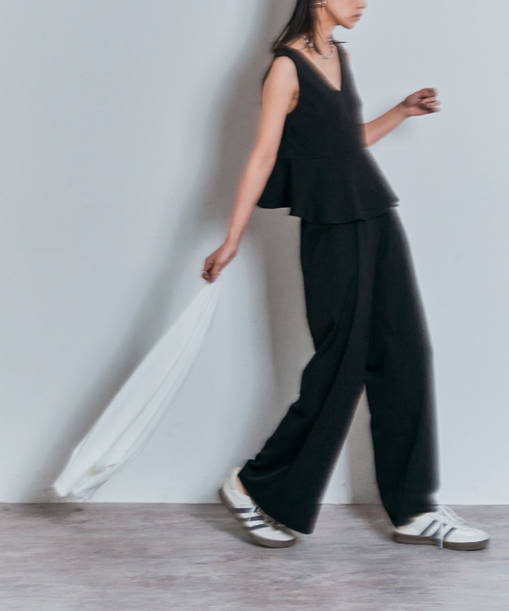 ワイドシルエットスラックスパンツ 全5色 2サイズ 【SALE】