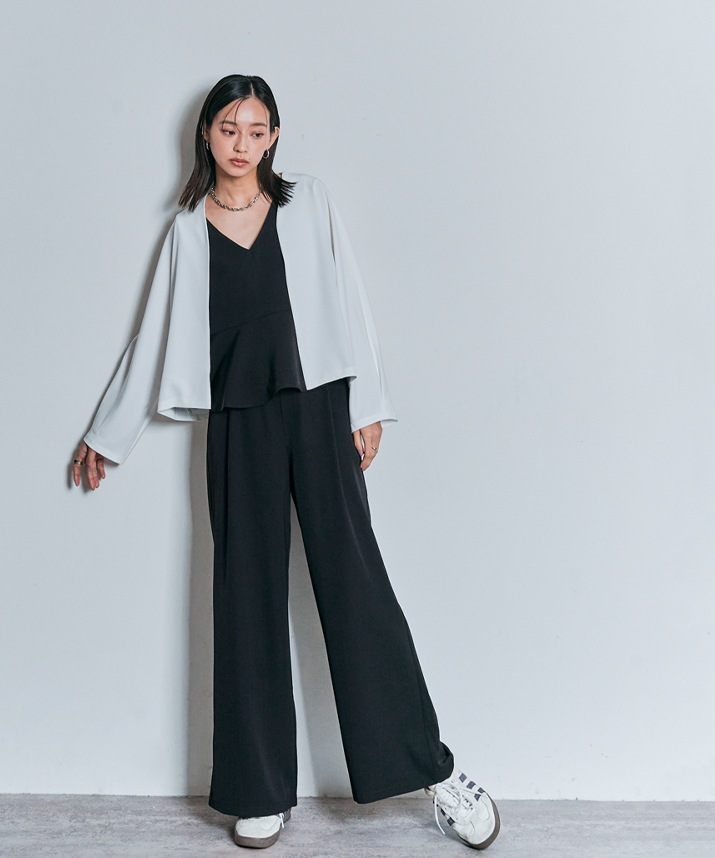 ワイドシルエットスラックスパンツ 全5色 2サイズ 【SALE】