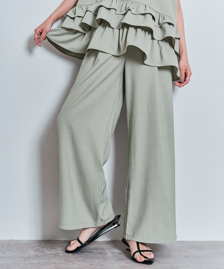 ワイドシルエットスラックスパンツ 全5色 2サイズ 【SALE】