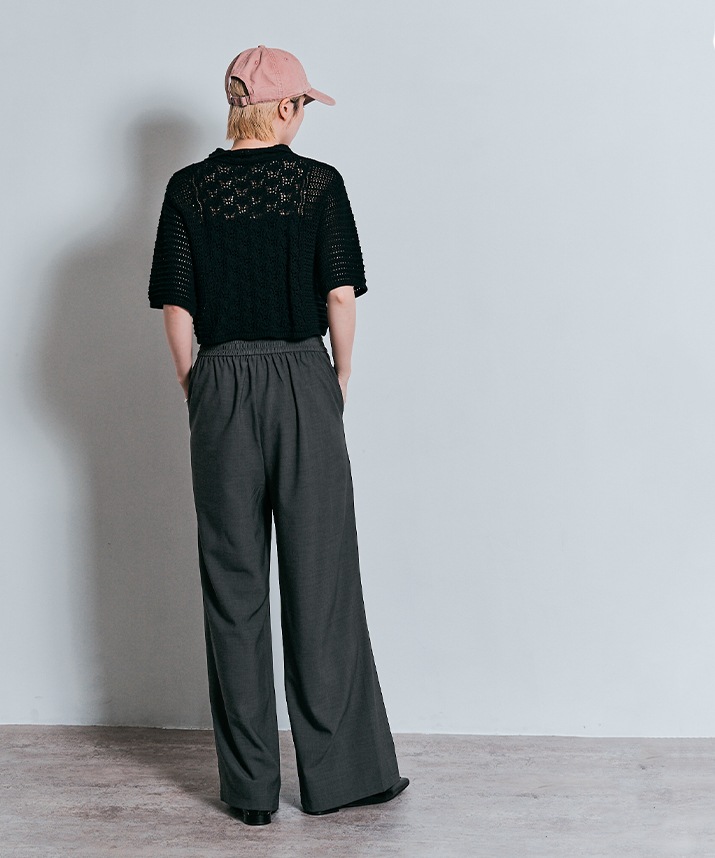 ワイドシルエットスラックスパンツ 全5色 2サイズ 【SALE】